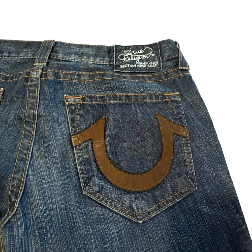True Religion Section Row Seat Bootcut Jeans 36x34 Vintage Y2K USA Made Unique